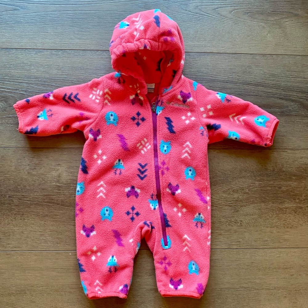 Infant Girls Pink Bunting Snow Suit Columbia 0-3 Months Excellent Condition